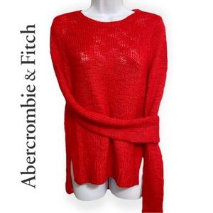 A&F Red Crewneck Sweater Size S